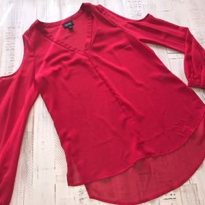 Red long sleeve blouse